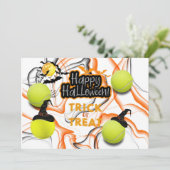 Tennis Halloween Party Paper Borden Kaart (Staand voorkant)