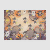 Tennis Halloween thema met bal en racket Tissuepapier (Voorkant)