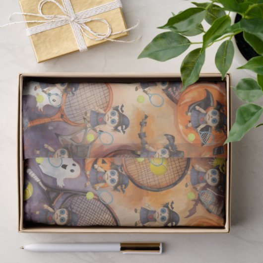 Tennis Halloween thema met bal en racket Tissuepapier (Geschenk)