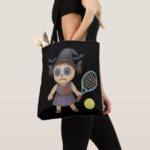Tennis Halloween thema Tote Bag