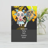 Tennis Halloween thema voor Tennis Party Kaart (Staand voorkant)