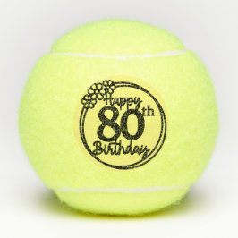 Tennis Happy 80th Birthday Tennis Balls Tennisballen