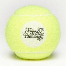 Tennis Happy 80th Birthday Tennis Balls