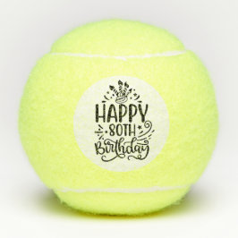 Tennis Happy 80th Birthday Tennisballen