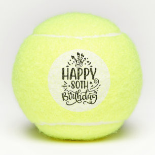 Tennis Happy 80th Birthday Tennisballen