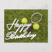 Tennis Happy Birthday Love with ball and racket Briefkaart (Voorkant)