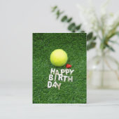 Tennis Happy Birthday met liefde hartvorm Kaart (Staand voorkant)