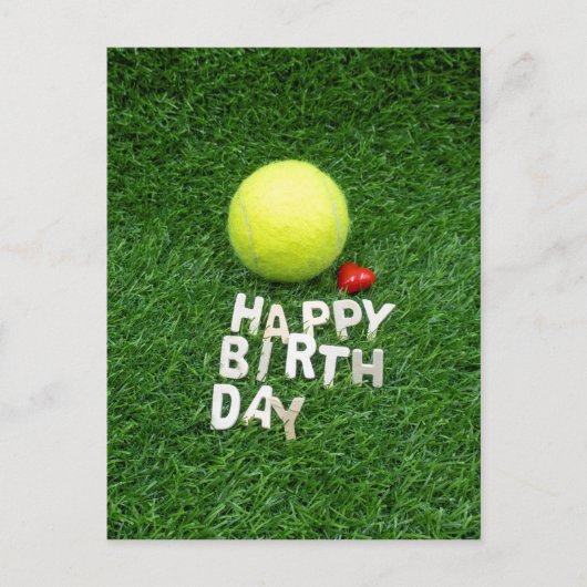 Tennis Happy Birthday met liefde hartvorm Kaart (Voorkant)