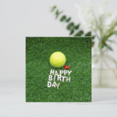 Tennis Happy Birthday met liefde hartvorm Kaart (Staand voorkant)
