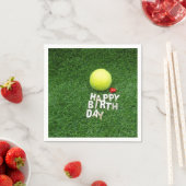 Tennis Happy Birthday met liefdeshart Servet (Insitu)