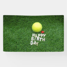 Tennis Happy Birthday met liefdeshart