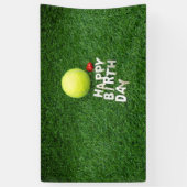 Tennis Happy Birthday met liefdeshart Spandoek (Verticaal)