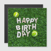 Tennis Happy Birthday met Tennis bal op groen (Voorkant / Achterkant)