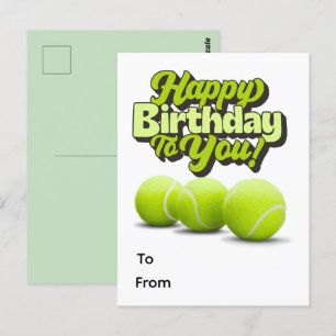 Tennis Happy Birthday met tennisbal Briefkaart