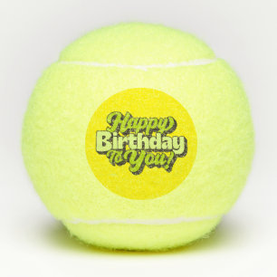 Tennis Happy Birthday met tennisbal Tennisballen