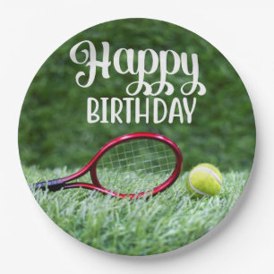 Tennis Happy Birthday Paper Borden Papieren Bordje