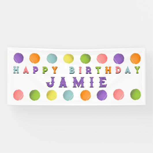 Tennis Happy Birthday Spandoek (Horizontaal)