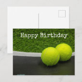 Tennis Happy Birthday Tennis Kaart (Voorkant / Achterkant)