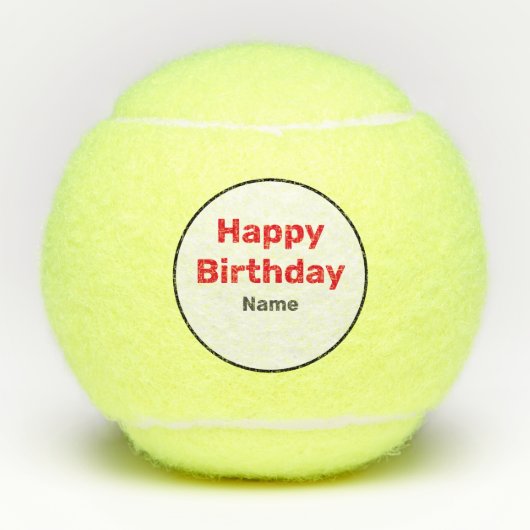 Tennis Happy Birthday Tennisballen (Voorkant)