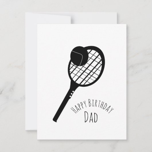 Tennis Happy Birthday Vader Grandpa Kaart (Voorkant)