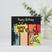 Tennis Happy Birthday voor Tennis Dad Funny Card Kaart (Staand voorkant)