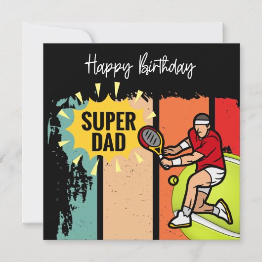 Tennis Happy Birthday voor Tennis Dad Funny Card Kaart (Voorkant)