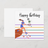 Tennis Happy Birthday voor tennisspelers (Voorkant / Achterkant)