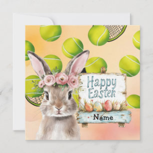 Tennis Happy Easter voor Tennis Player Feestdagenkaart
