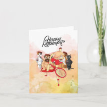 Tennis Happy Retirement player en waterverf hond