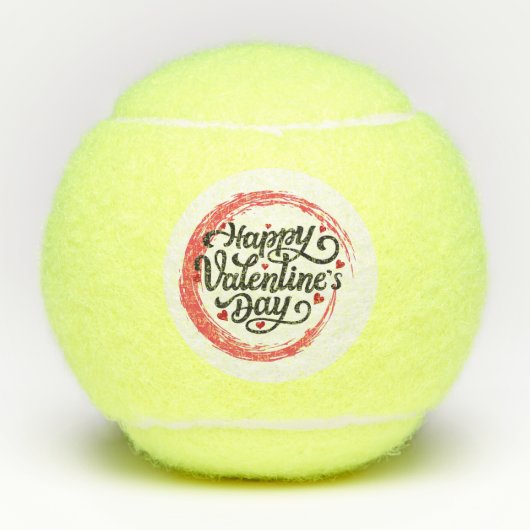 Tennis Happy Valentijnsdag met veel liefde Tennisballen (Voorkant)