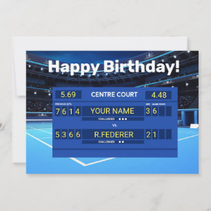  Tennis Hard court Happy Birthday Kaart