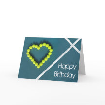 Tennis hart blij Verjaardag gepersonaliseerd