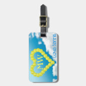 Tennis hart, liefde, gepersonaliseerd bagagelabel (Voorkant verticaal)