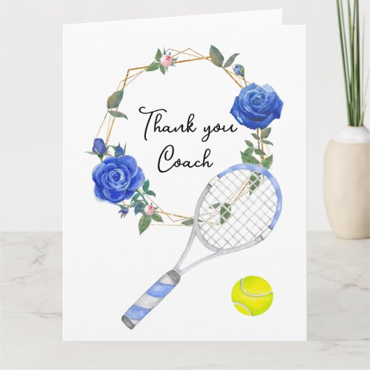Tennis Hartelijk dank voor de coach Bedankkaart (Voorkant)