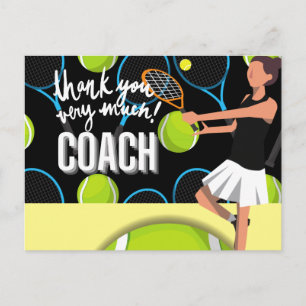 Tennis Hartelijk dank voor de coach van de tennisv Briefkaart