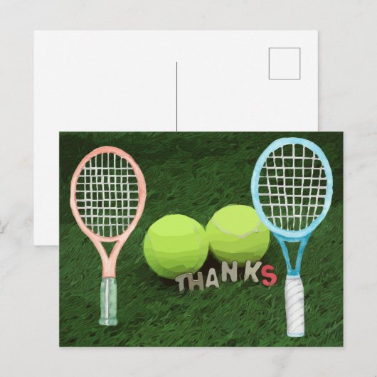 Tennis Hartelijk dank voor de kaart met twee balke (Voorkant / Achterkant)