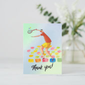 Tennis Hartelijk dank voor de waterverf van de coa Briefkaart (Staand voorkant)