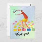 Tennis Hartelijk dank voor de waterverf van de coa Briefkaart (Voorkant / Achterkant)