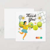 Tennis Hartelijk dank voor uw kaart met speler die (Voorkant / Achterkant)