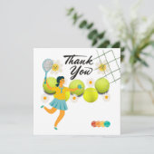 Tennis Hartelijk dank voor uw kaart met speler die (Staand voorkant)