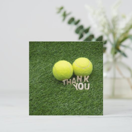 Tennis Hartelijk dank voor uw kaart op groen gras (Staand voorkant)