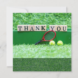Tennis Hartelijk dank voor uw kaartbal en racket v Bedankkaart