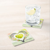 TENNIS hartvorm voor LOVE Wedding Kartonnen Onderzetters (Insitu)