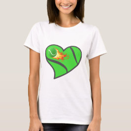 Tennis Heart – Flaming Ball Love for the Game T-shirt