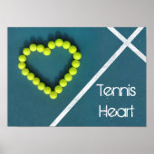 Tennis Heart, gepersonaliseerd Poster (Voorkant)