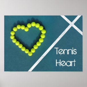 Tennis Heart, gepersonaliseerd Poster
