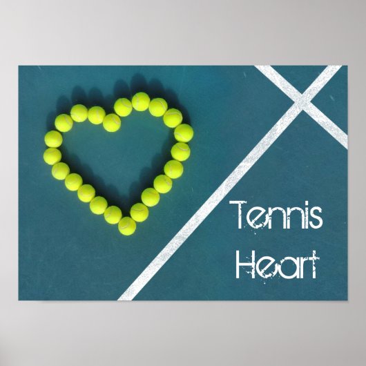 Tennis Heart, gepersonaliseerd Poster (Voorkant)