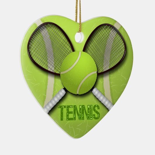 TENNIS HEART ORATION KERAMISCH ORNAMENT (Rechts)
