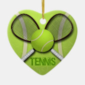 TENNIS HEART ORATION KERAMISCH ORNAMENT (Voorkant)