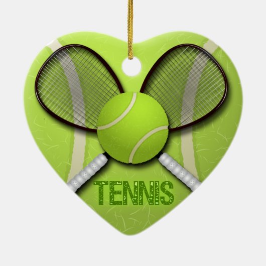 TENNIS HEART ORATION KERAMISCH ORNAMENT (Achterkant)